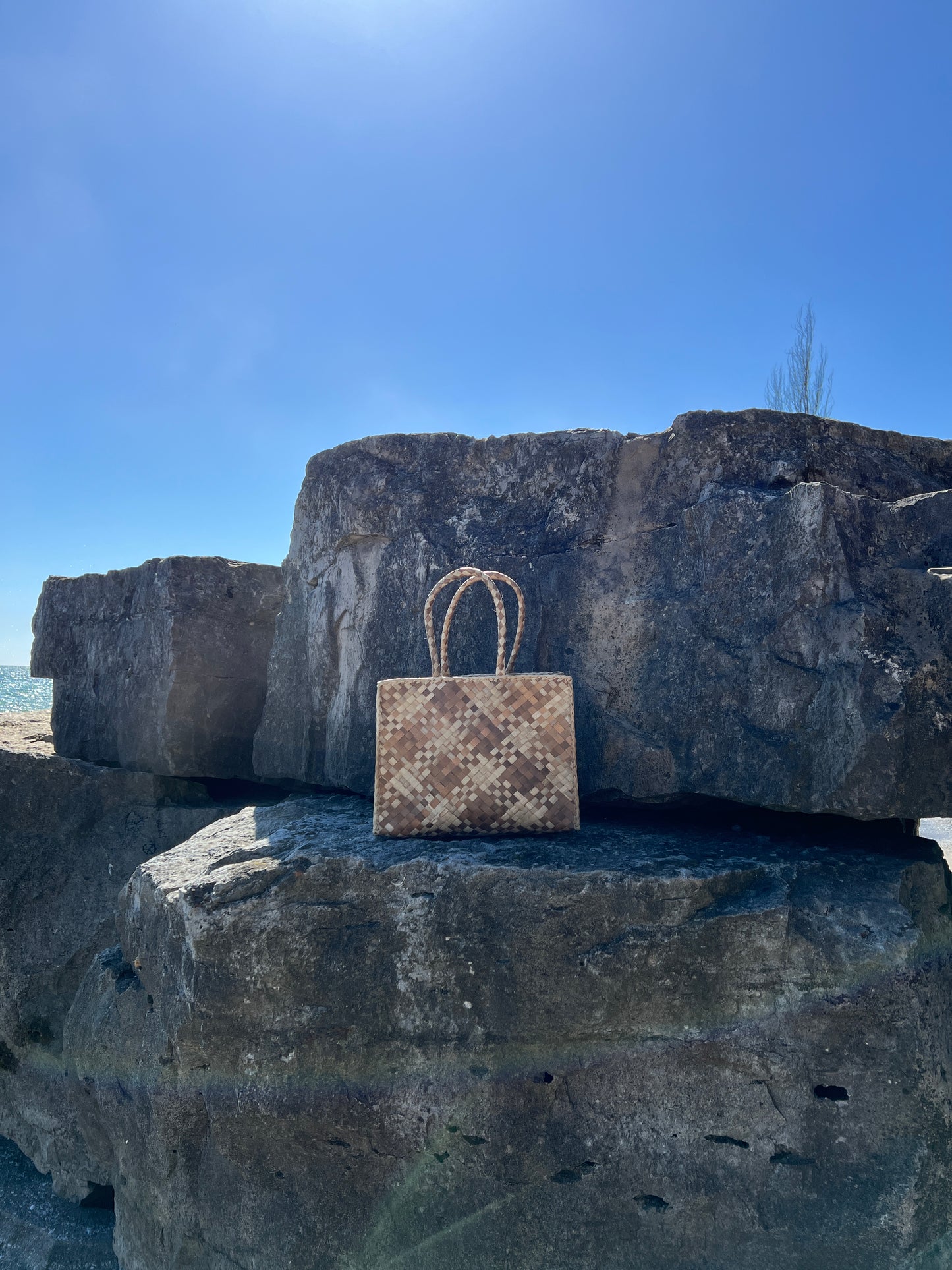 Handwoven Palm Leaf Beach Bag
