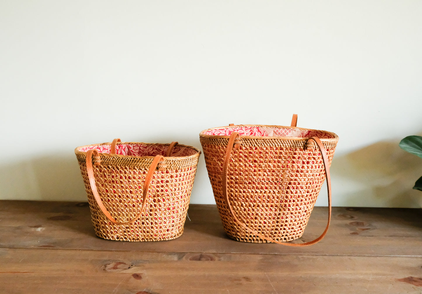 Petite Kailani top handle rattan bag