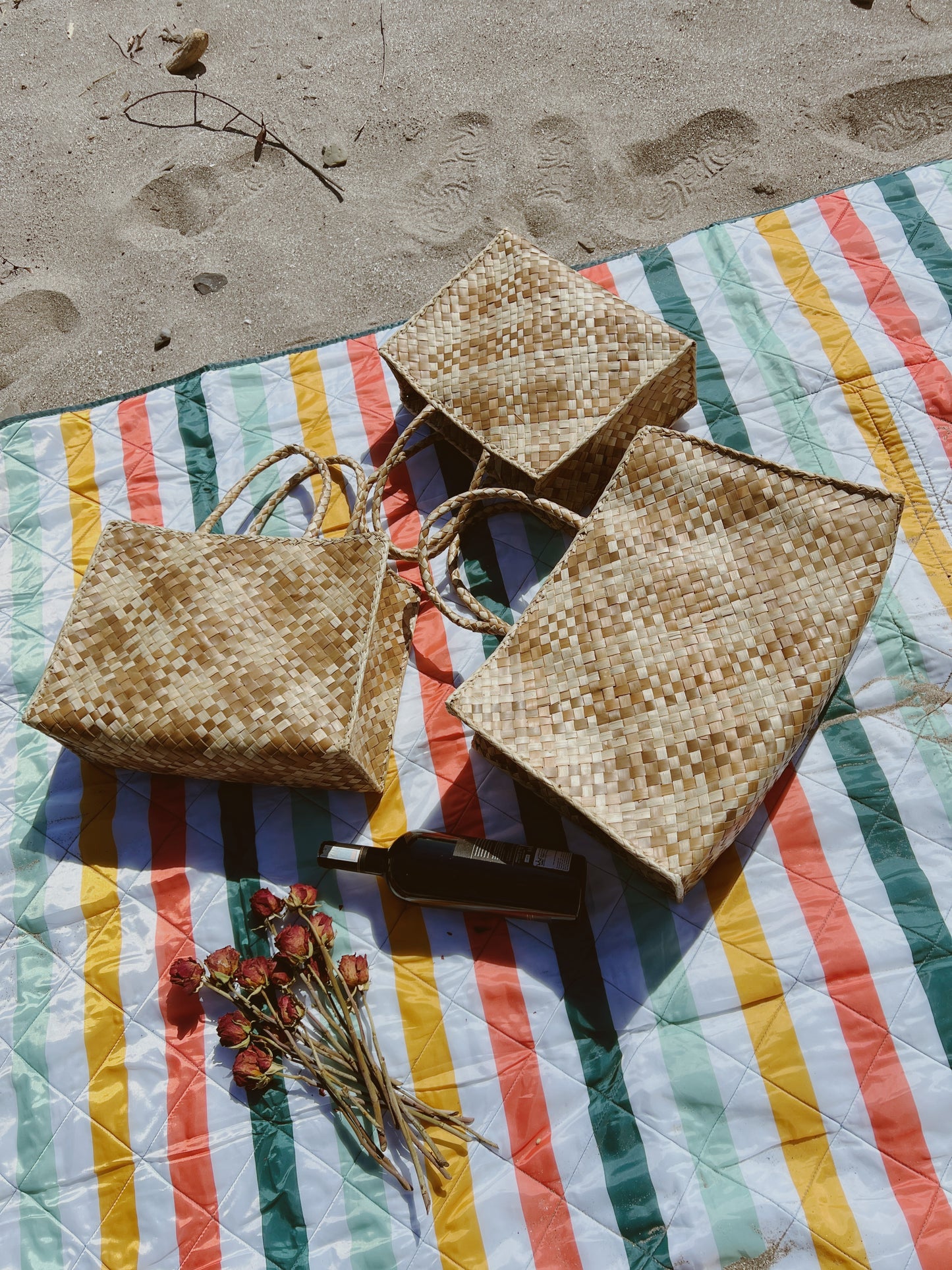 Handwoven Palm Leaf Beach Bag