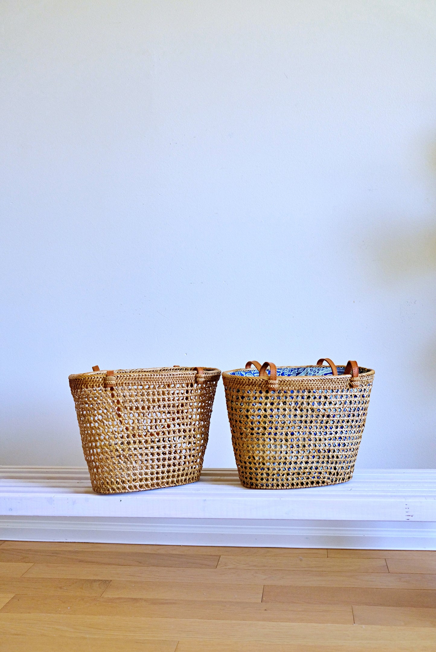 Petite Kailani top handle rattan bag