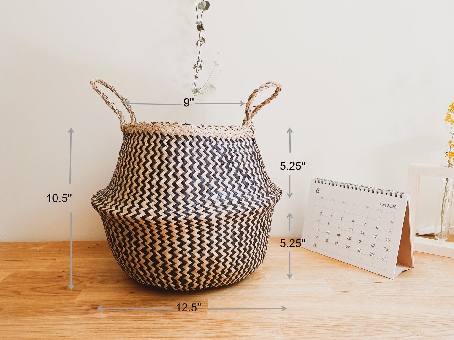 Black Zigzac Pattern Belly Basket