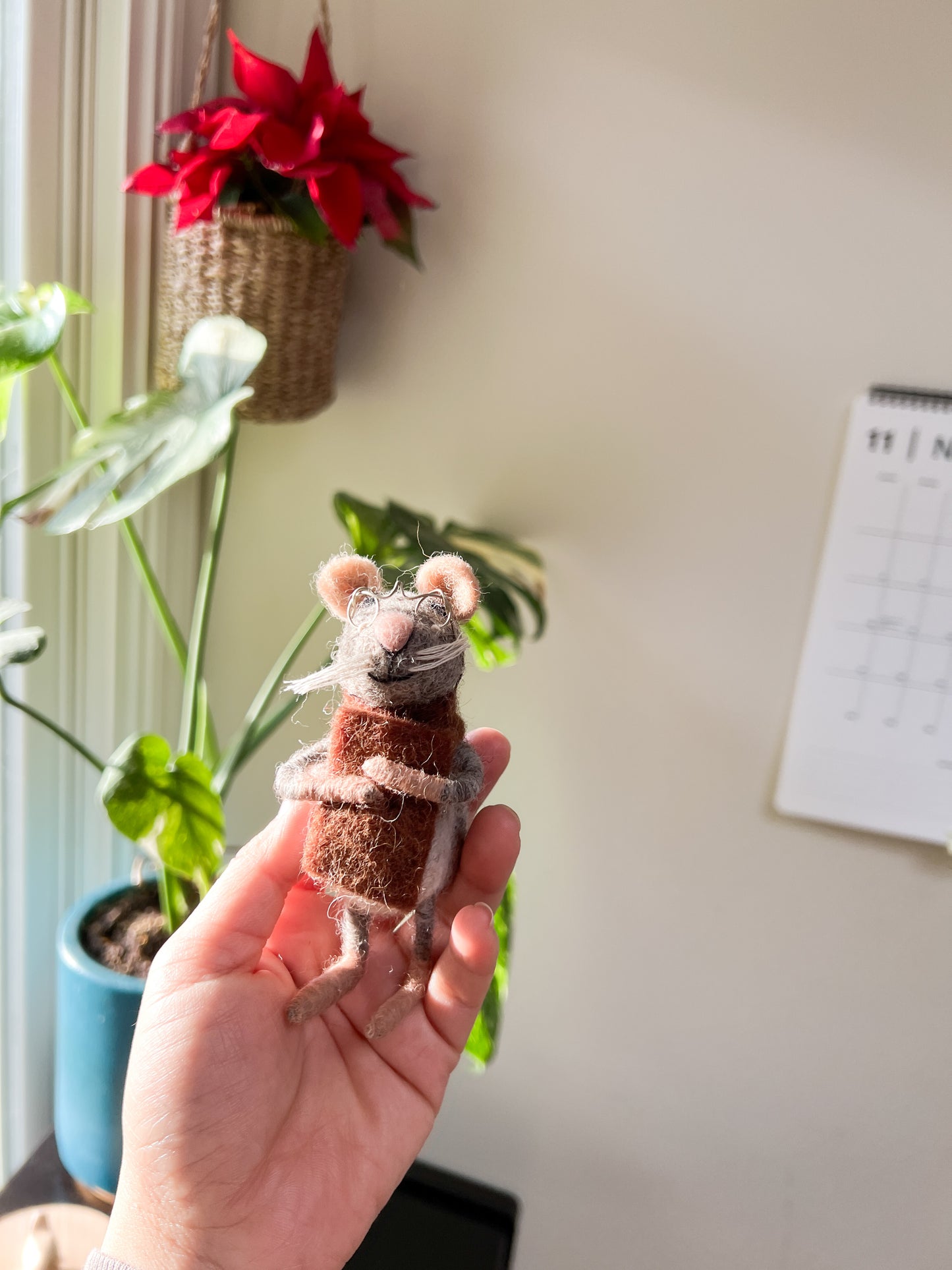 Professor Mouse felt ornament