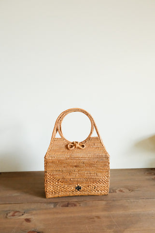 Lily Top handle rattan bag