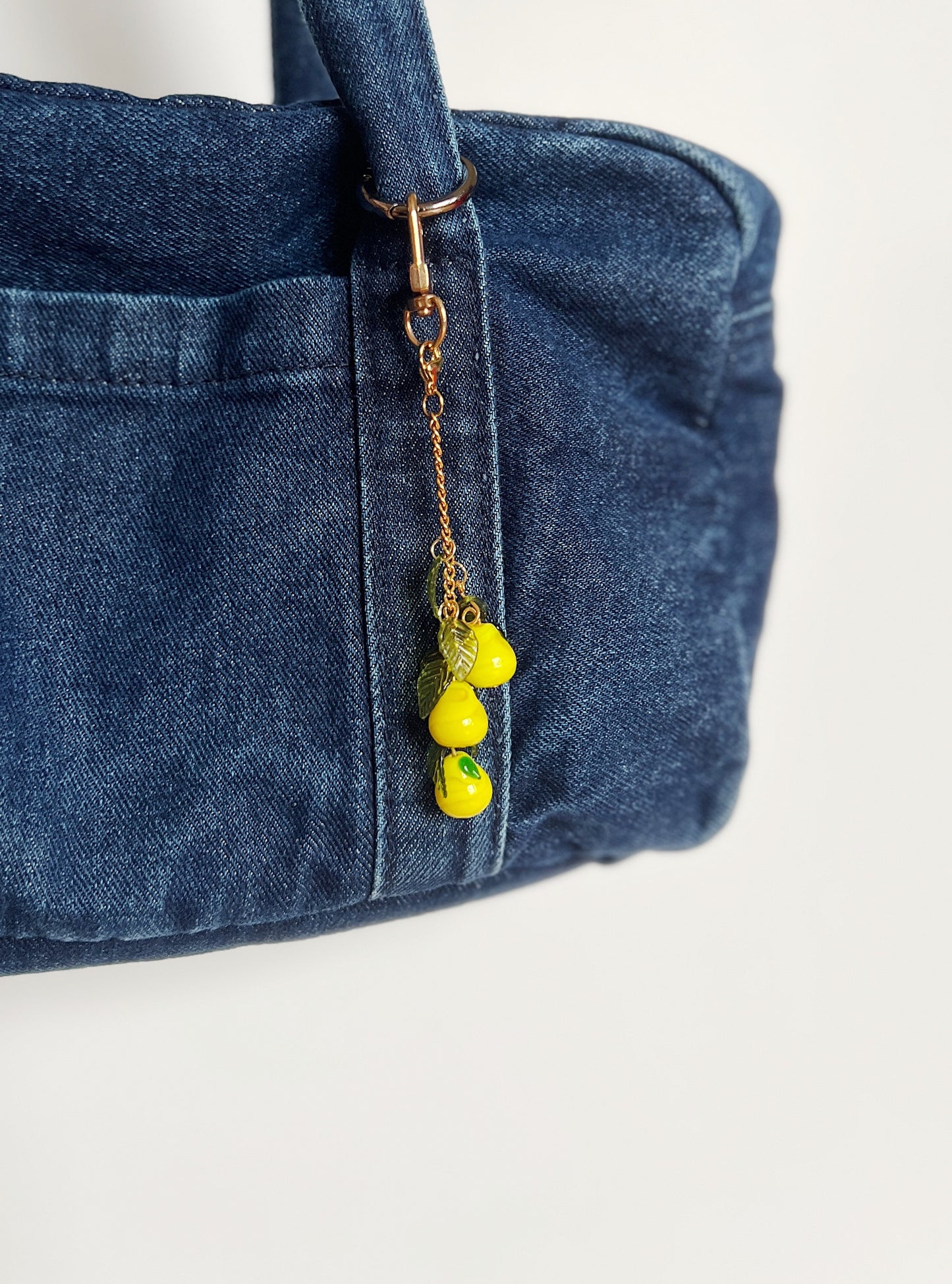 Glass Yellow Pear Bag Charm