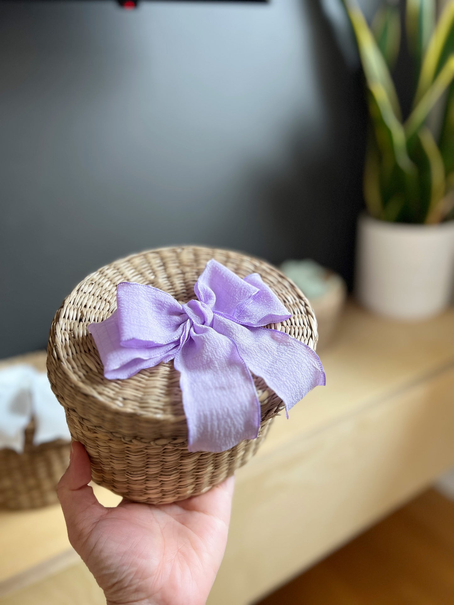 Nested Basket with pastel colours bow