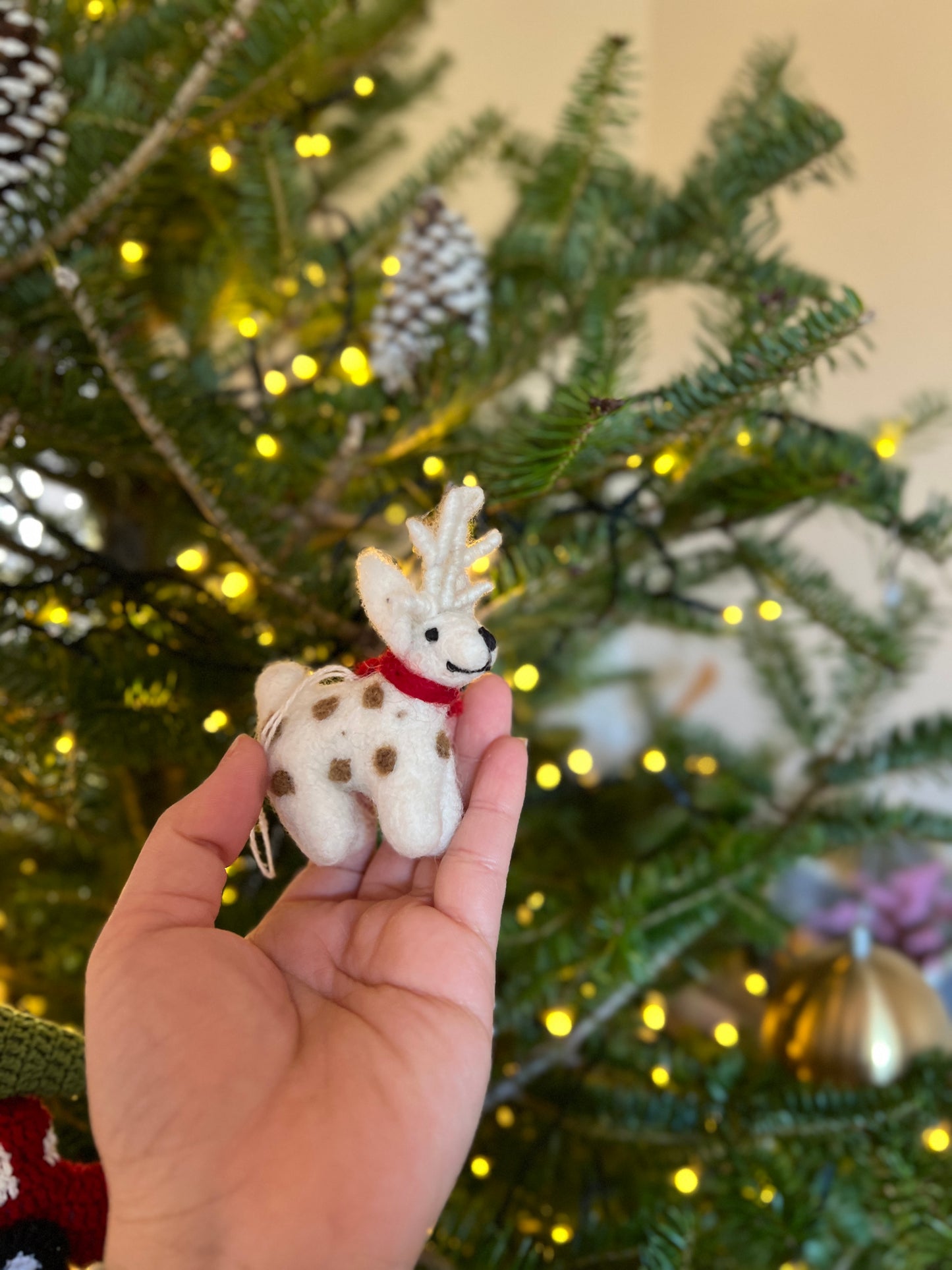 Wool Felted Deer Ornament