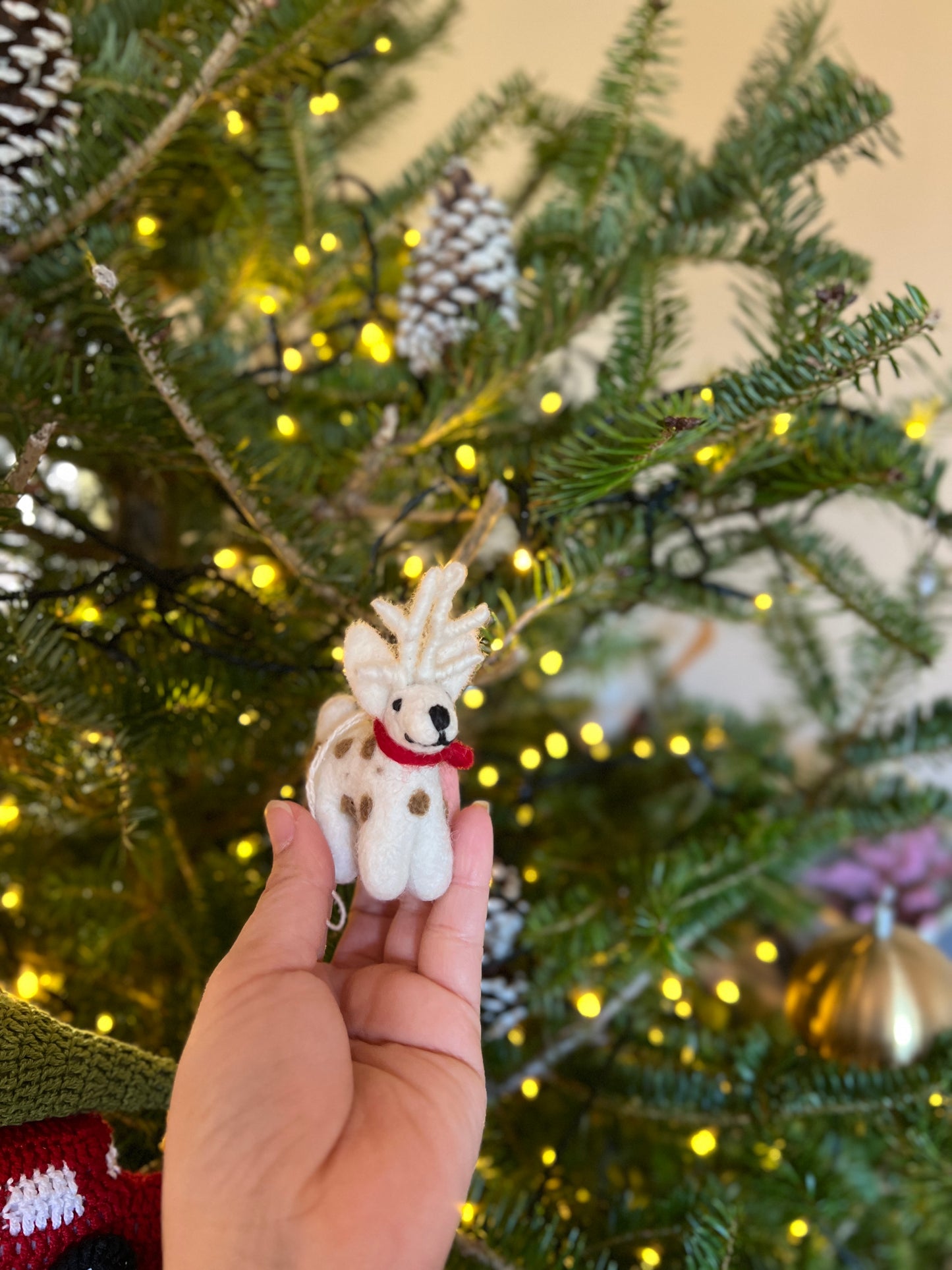 Wool Felted Deer Ornament