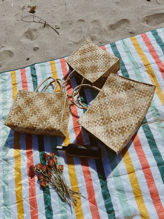 Handwoven Palm Leaf Beach Bag