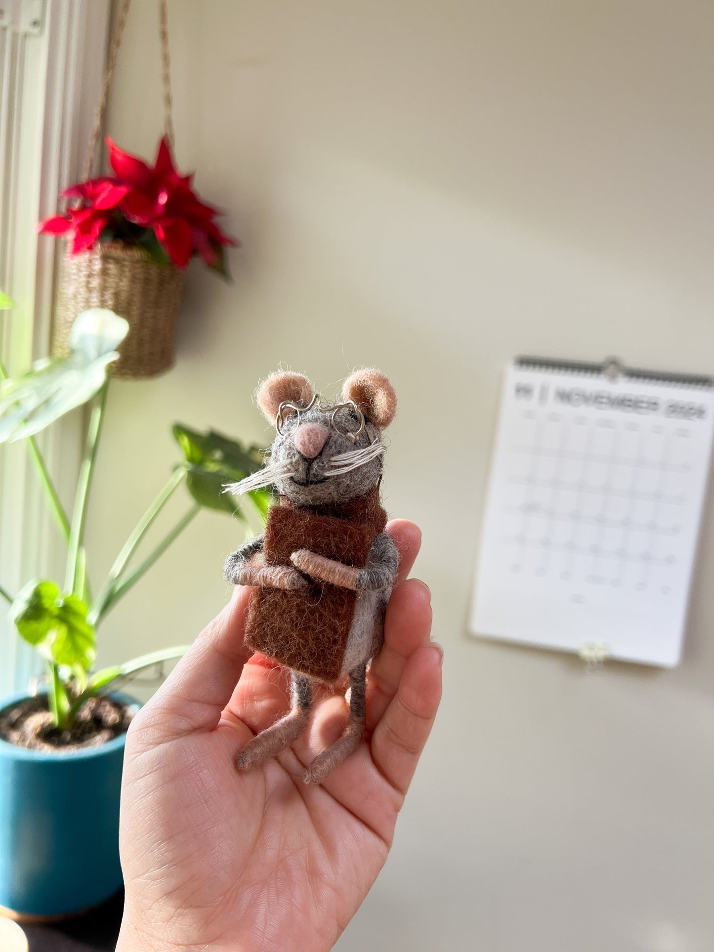 Professor Mouse felt ornament