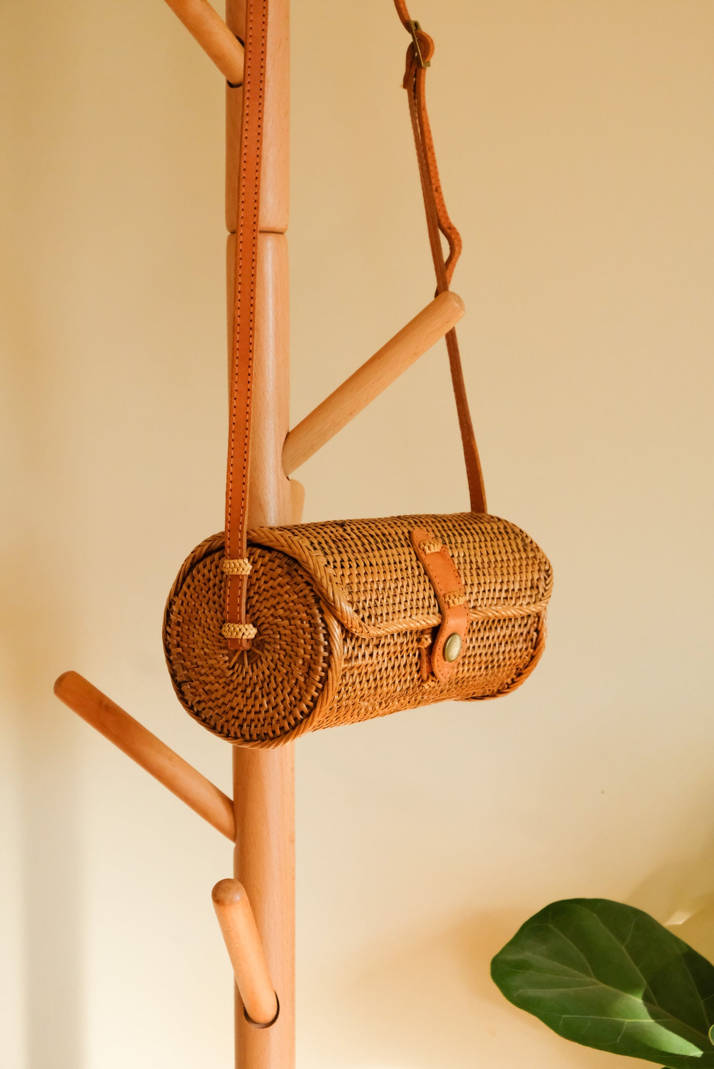 ADA drum bag crossbody rattan bag