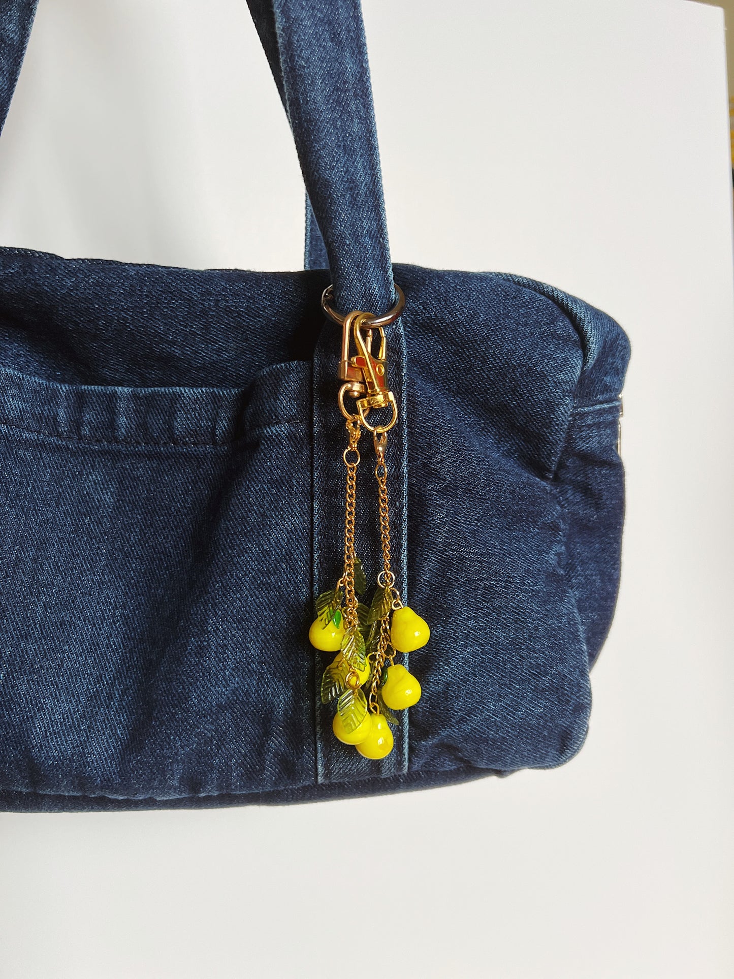 Glass Yellow Pear Bag Charm