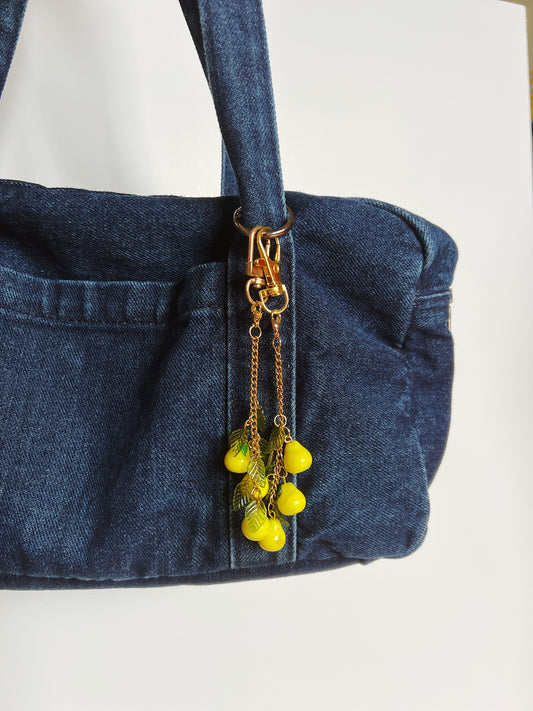 Glass Yellow Pear Bag Charm