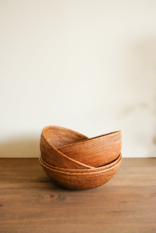 Round Rattan Fruit Bowl