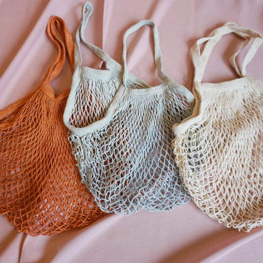 Handdyed net bag in solid colour