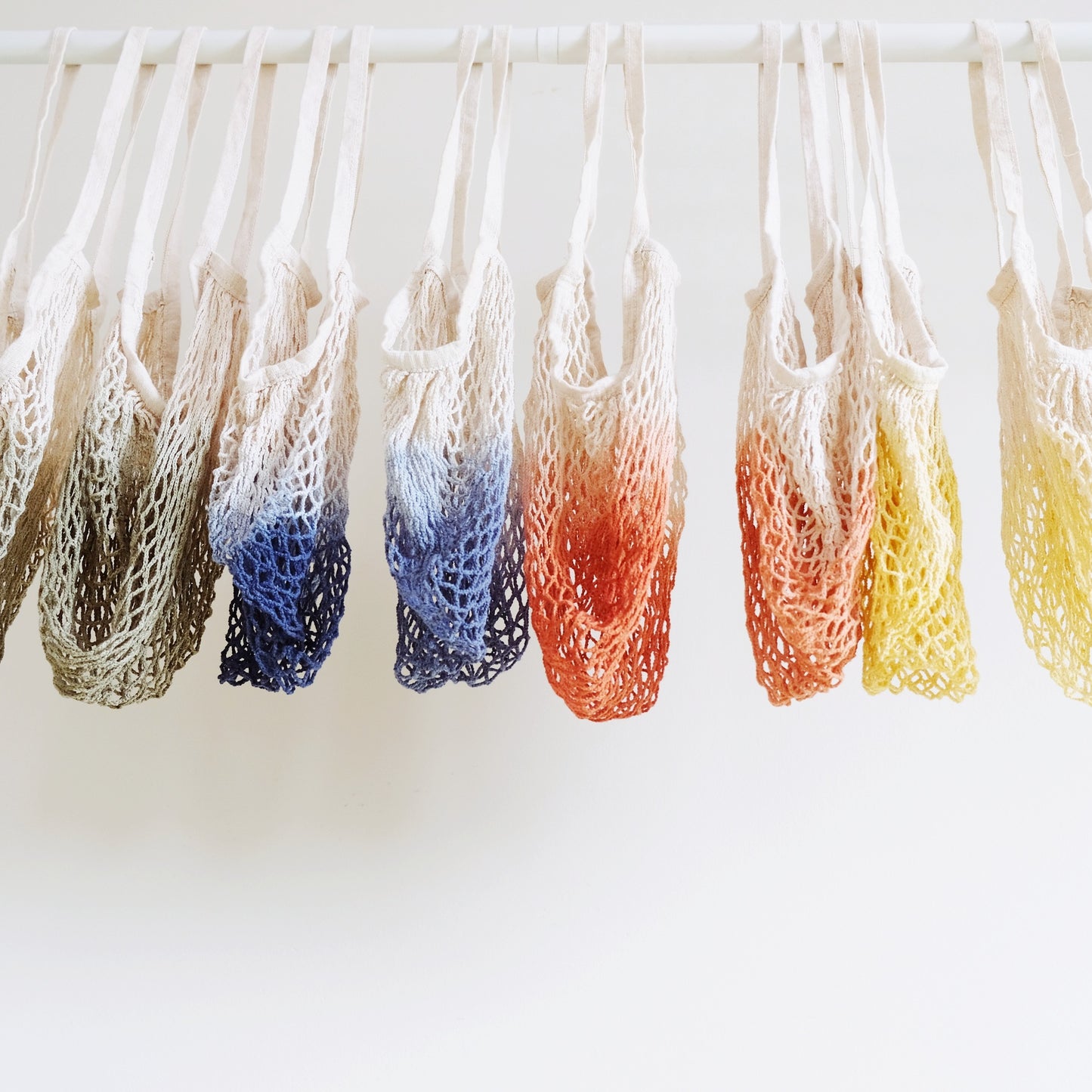 Hand dyed Ombre net bag