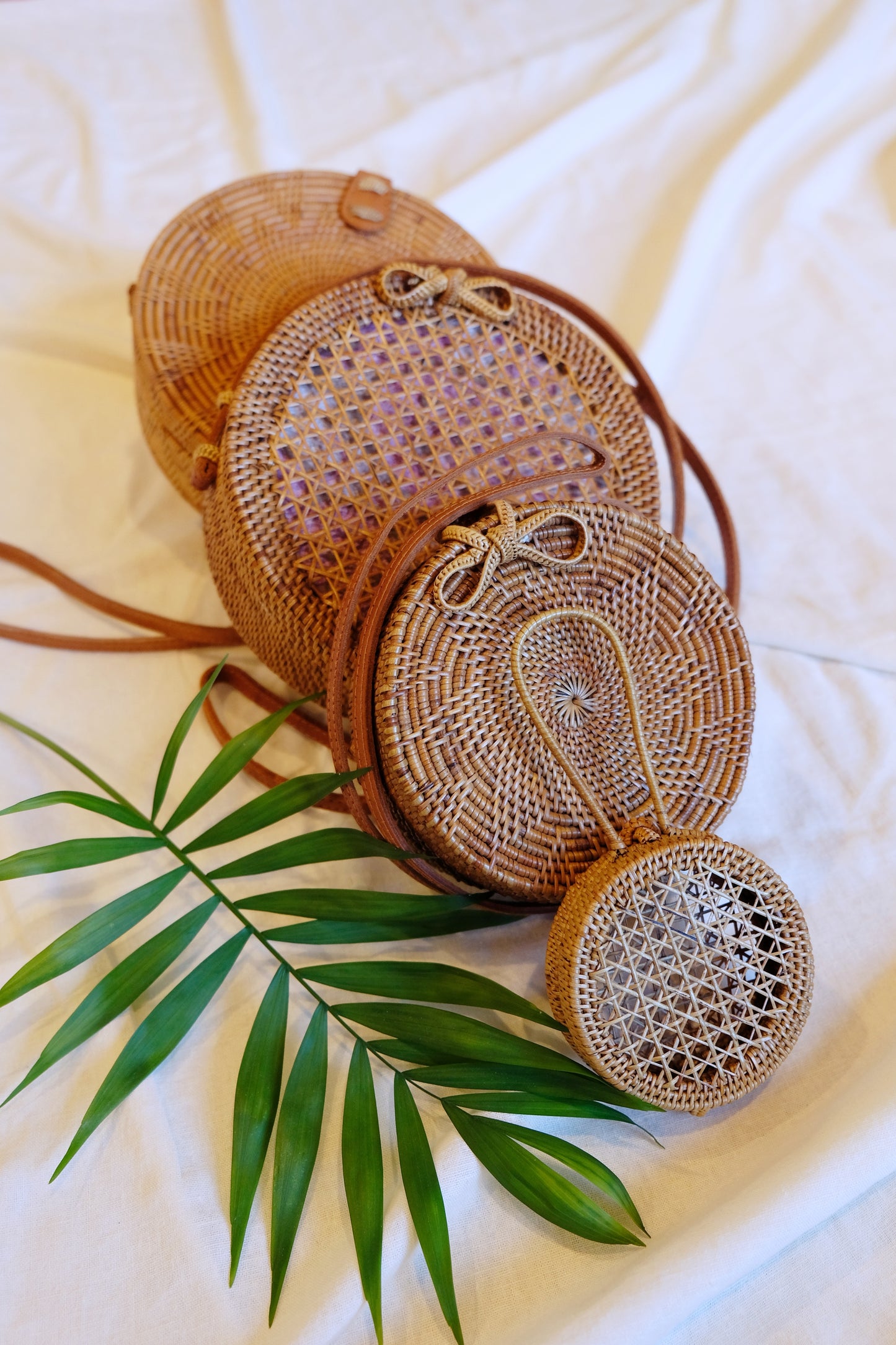 Rattan coin purse