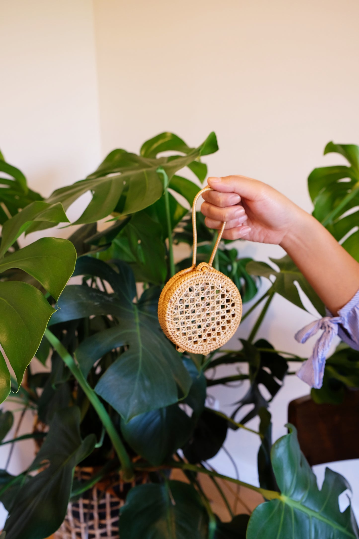 Rattan coin purse