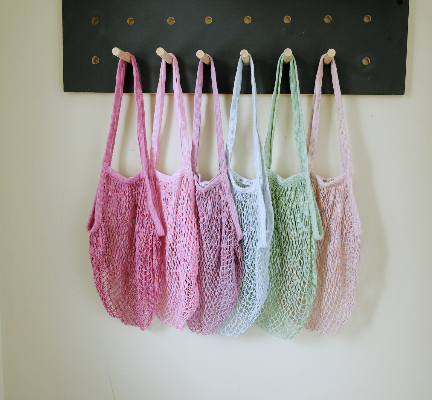 Market String Bag, net bag in soft pastel