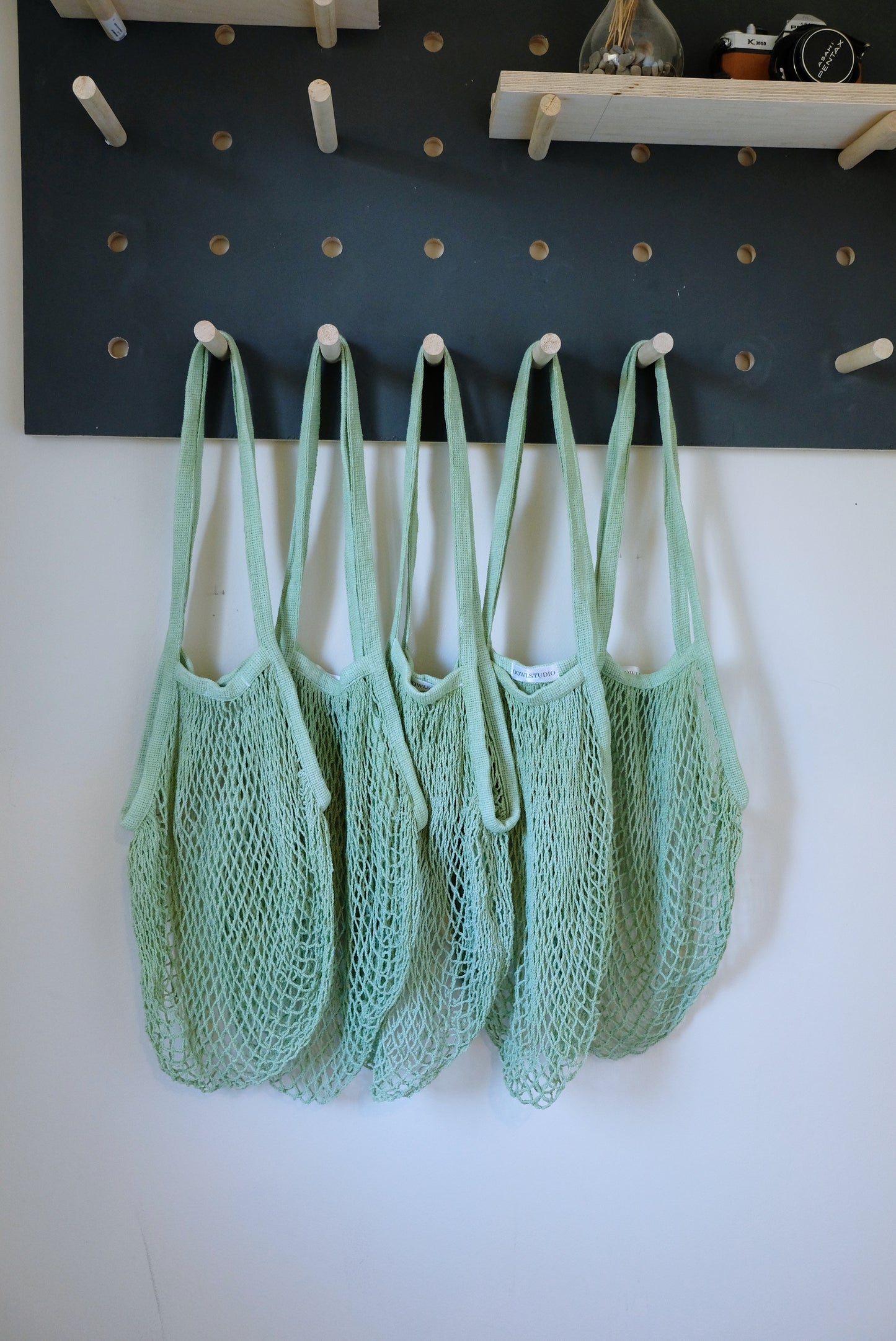 Market String Bag, net bag in soft pastel