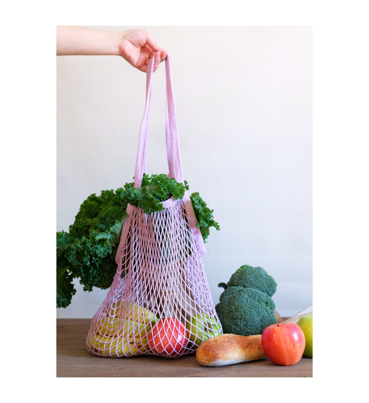 Lilac Long Net Market Bag