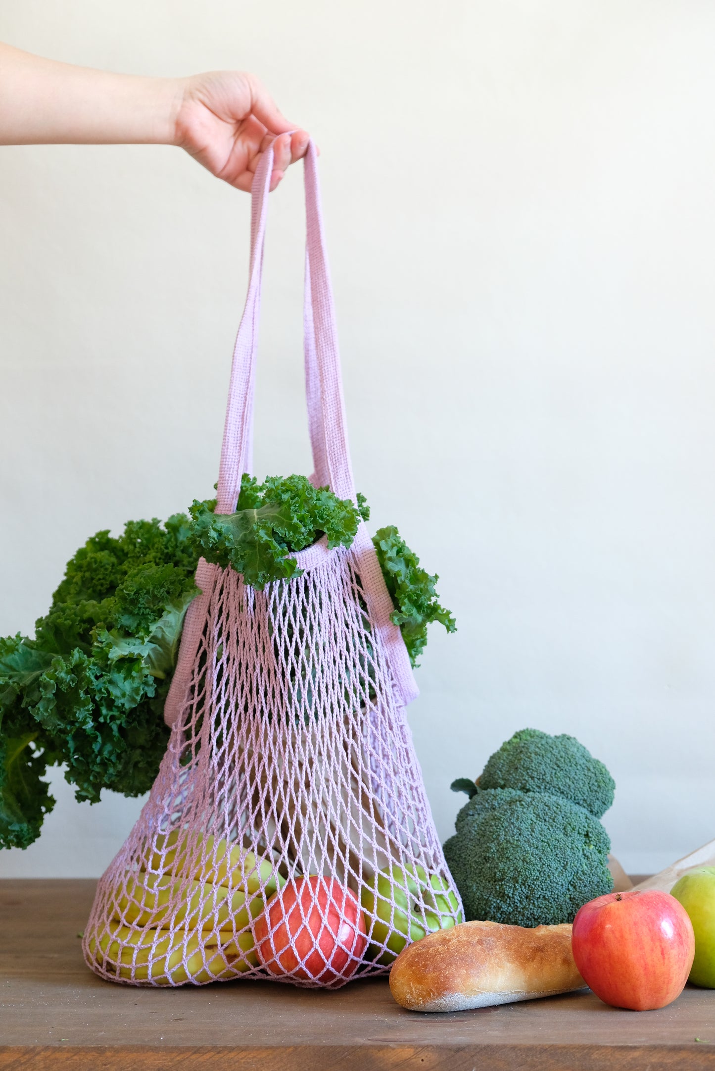 Lilac Long Net Market Bag