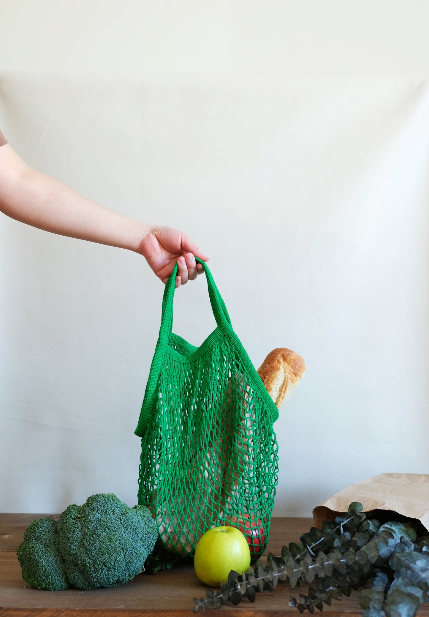 Forest Green Short Net Market Bag