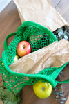 Forest Green Long Net Market Bag