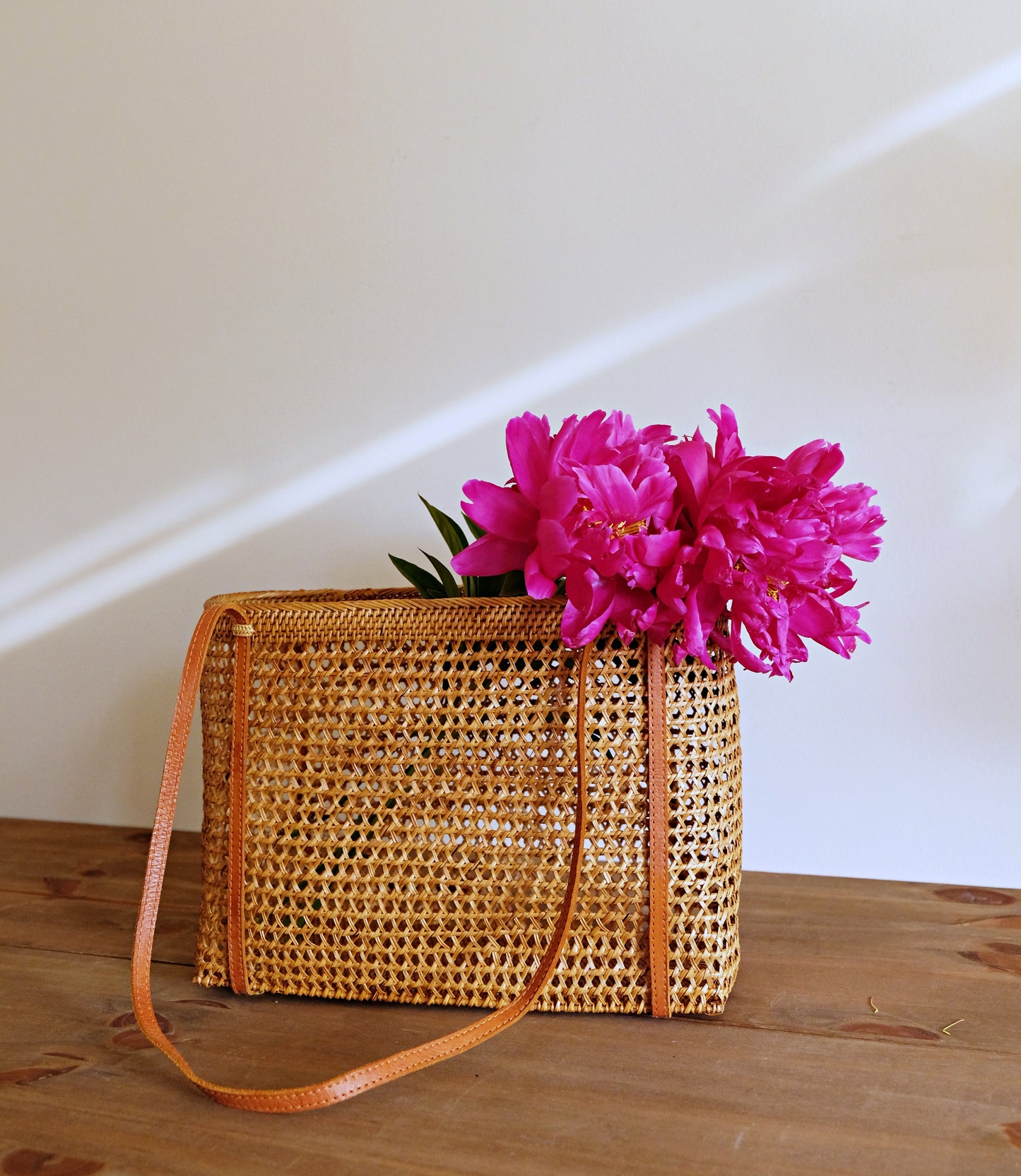 Large Rattan Beach Bag