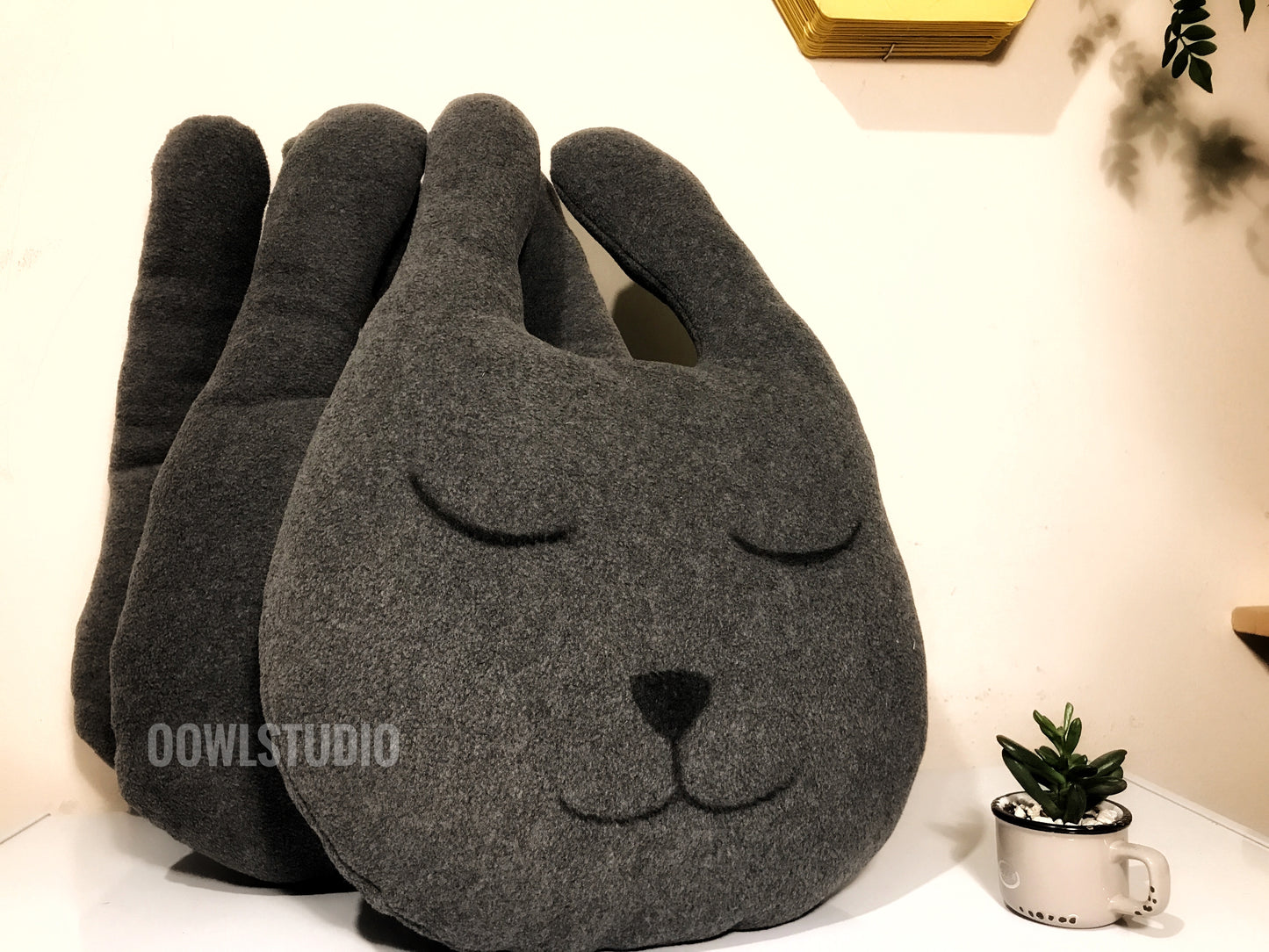 Gray Bunny Pillow