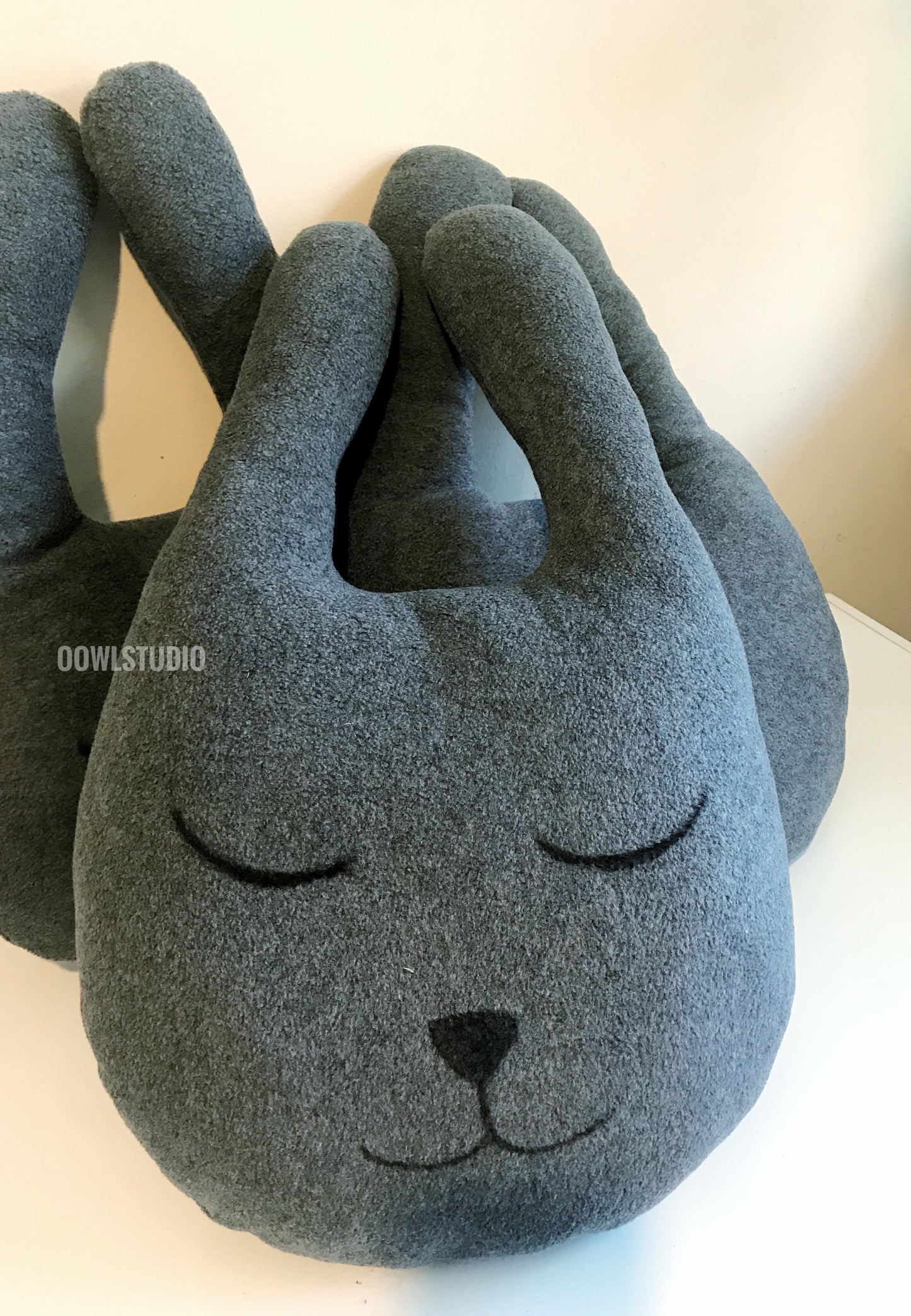 Gray Bunny Pillow