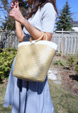 CLEARANCE - Seagrass Bag with White detail