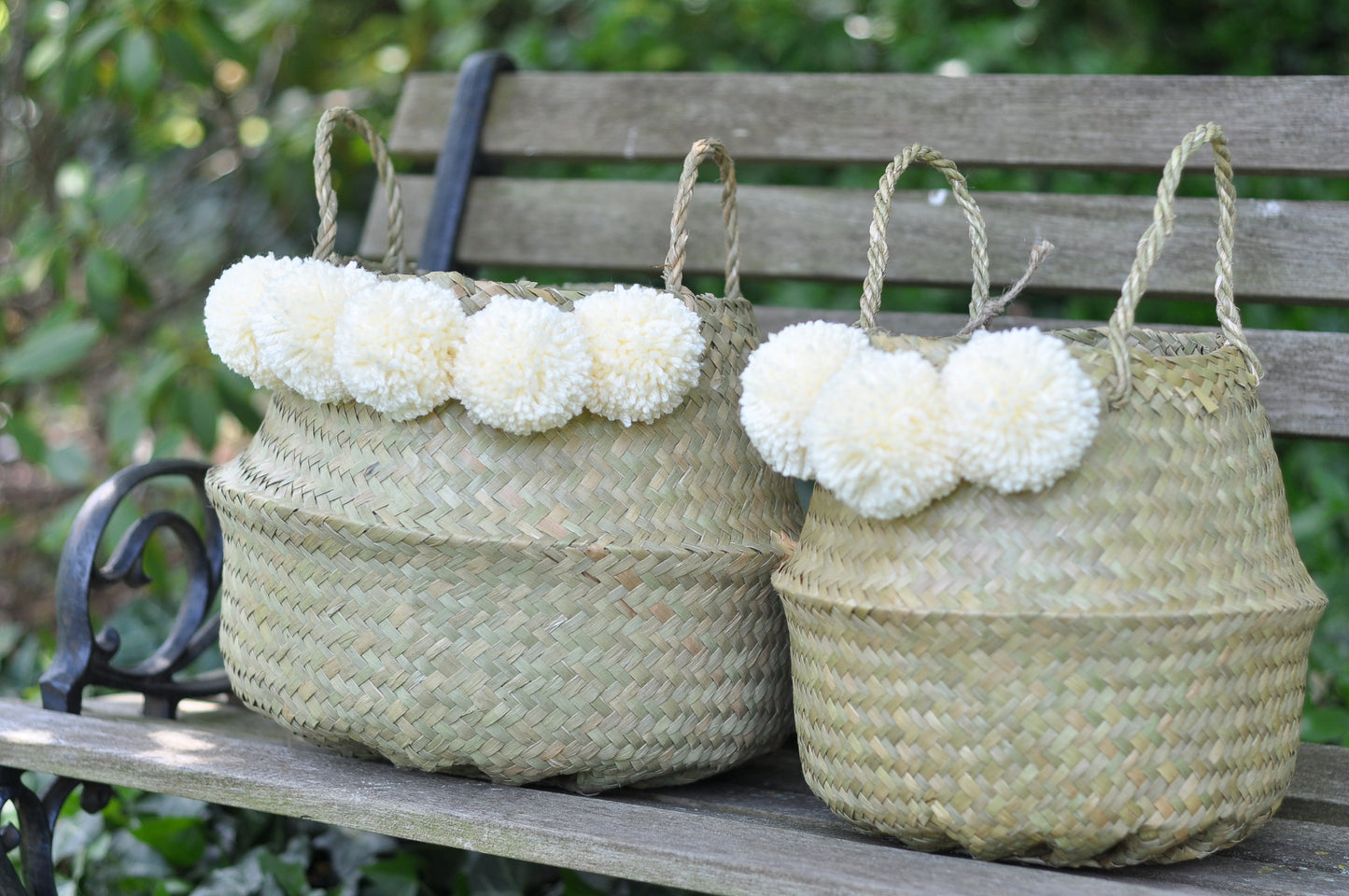 Elegant white Belly basket, blanket basket, bedroom decor, living room basket, nursery decor, kids room decor,