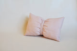 Rose dusty pink Bow pillow- nursery pillow - throw pillow - decorative pillow- teepee accessories- accent pillow- kids pillow- travel pillow
