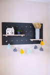 Hand painted pegboard in Carbon gray
