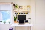 Hand painted pegboard in Carbon gray