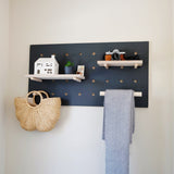Hand painted pegboard in Carbon gray