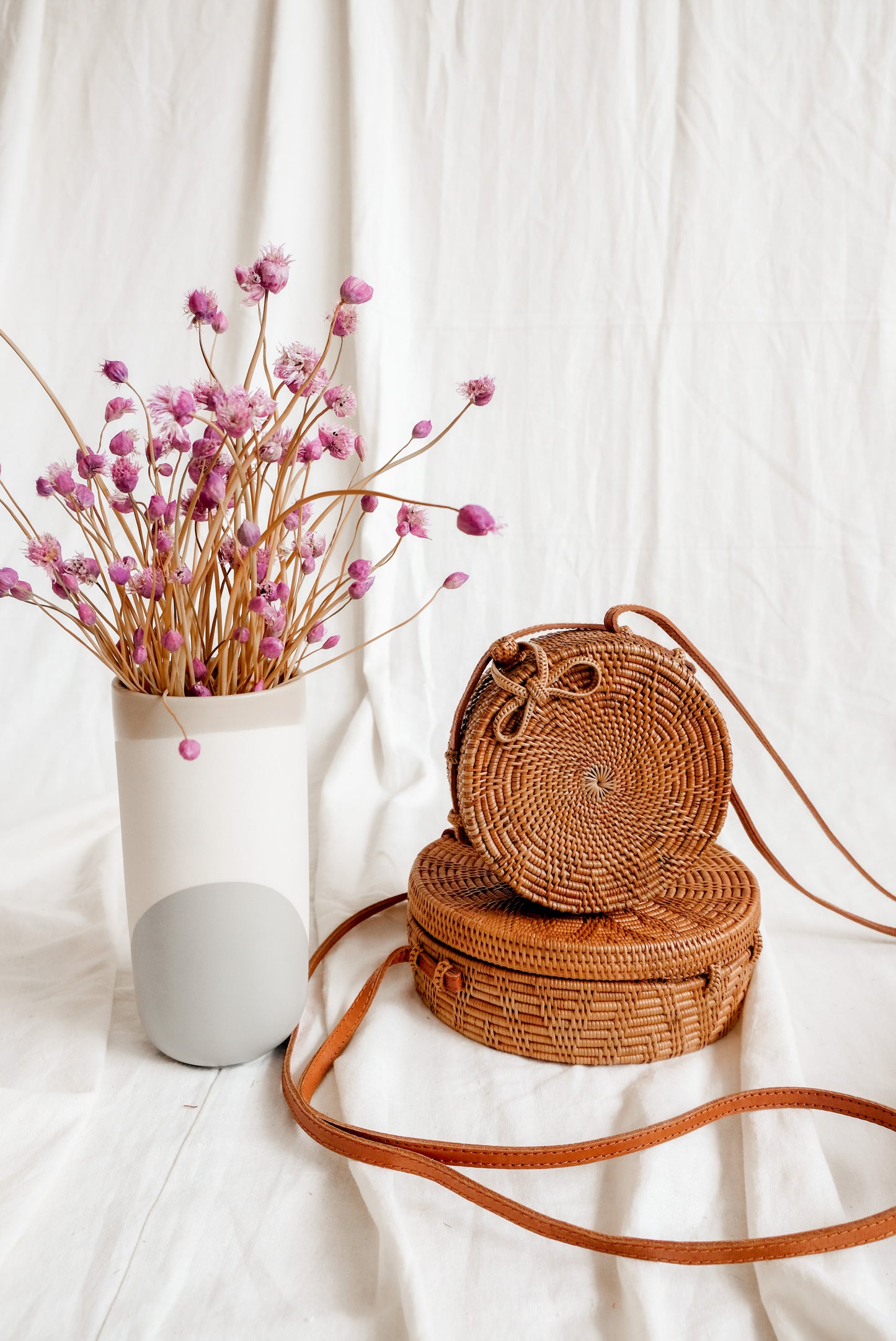 Teagan (small) Round Rattan Bag