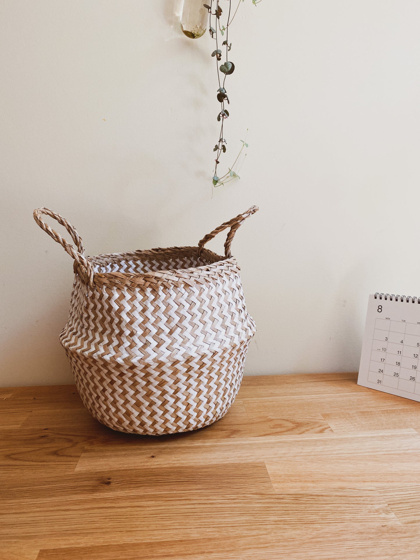 Zigzag White Pattern Belly Basket