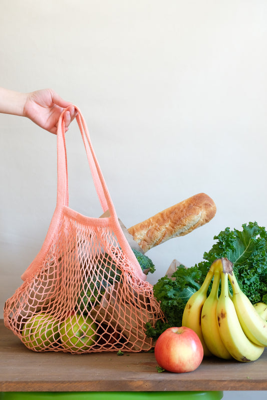 Peach Net Market Bag