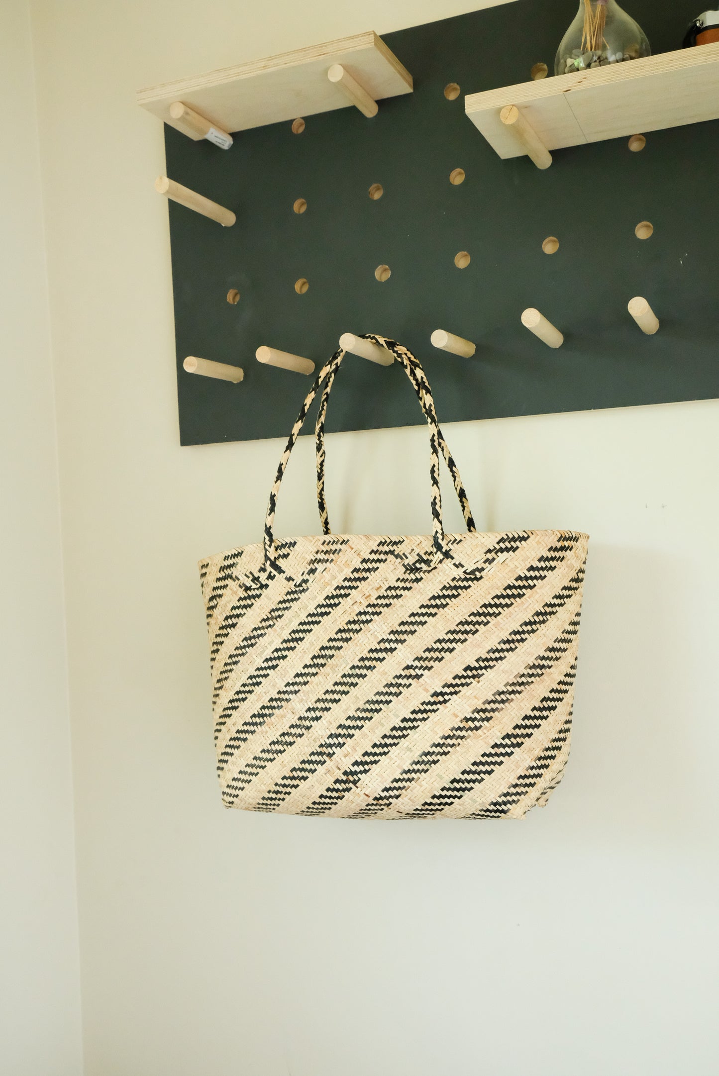 LAYLA soft rattan tote with woven straps