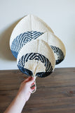 Handwoven Straw Fan - black and white