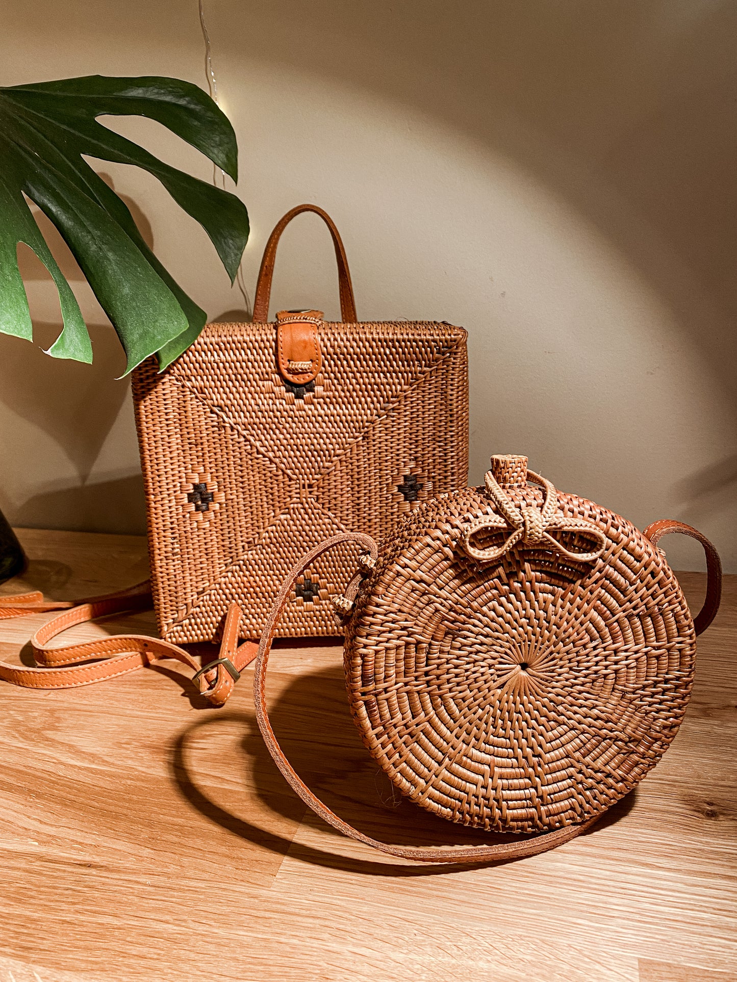 Teagan (small) Round Rattan Bag