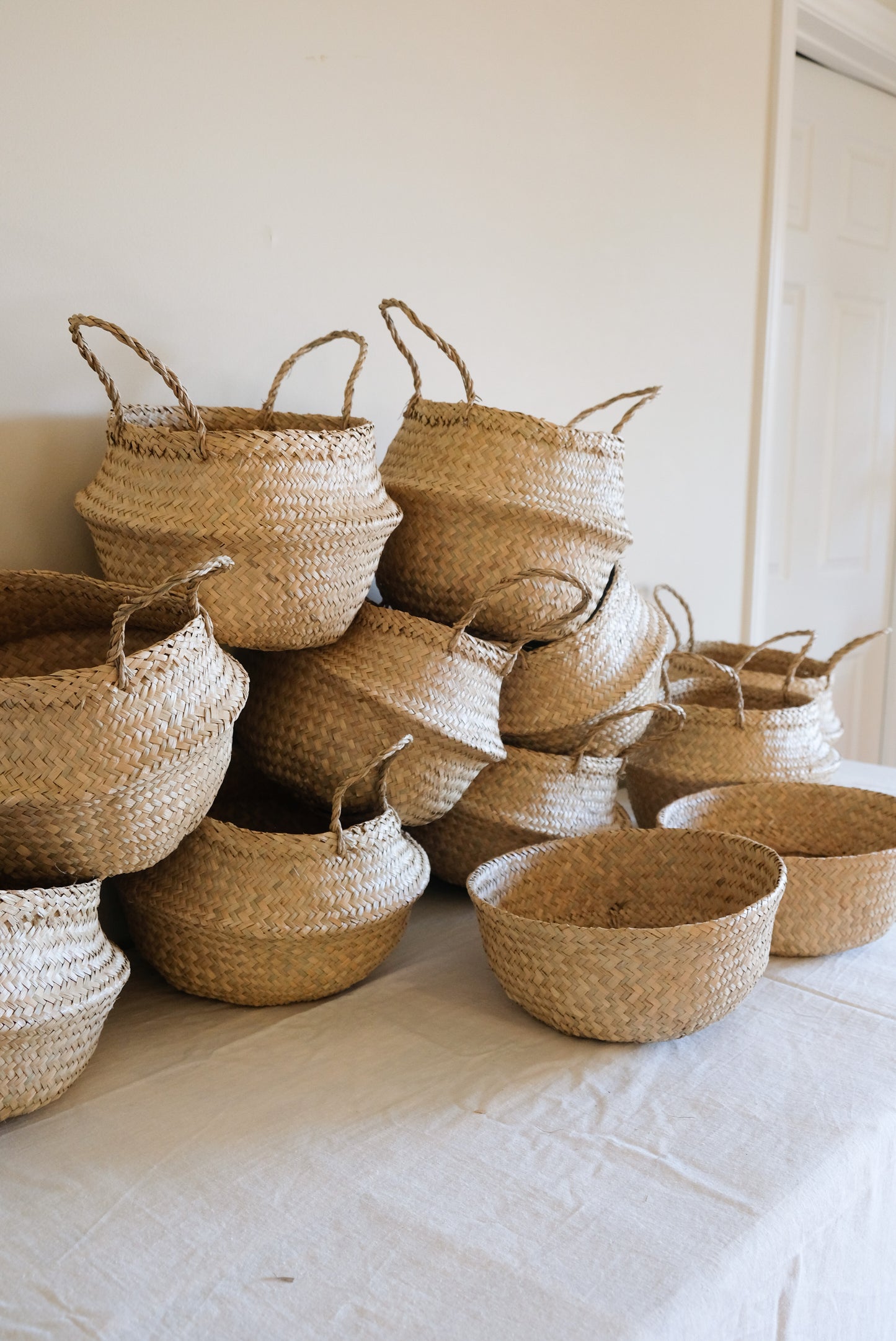 Natural Color Foldable Seagrass Basket