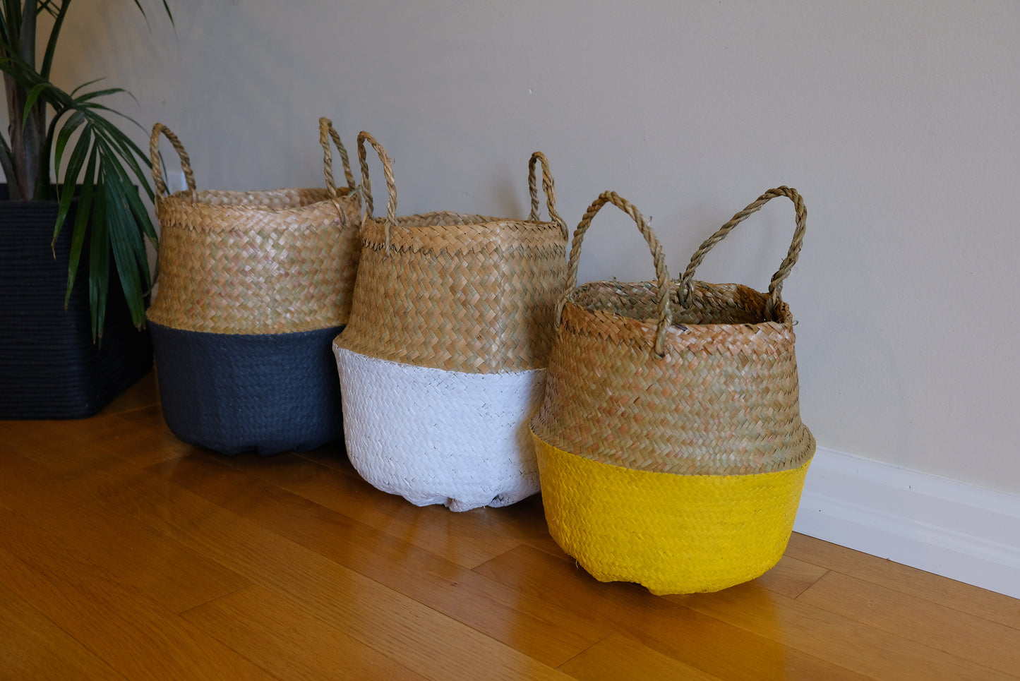 Hand painted Belly Basket