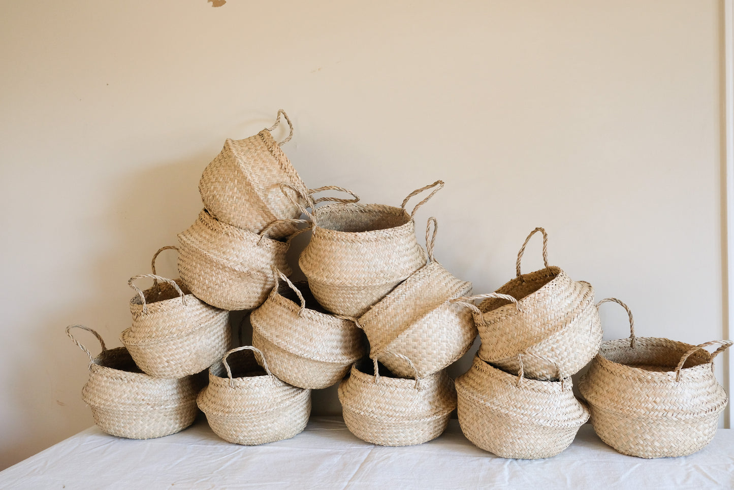 Natural Color Foldable Seagrass Basket