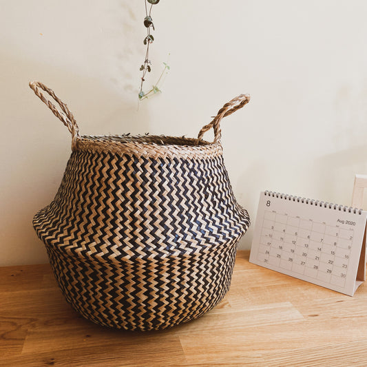 Black Zigzac Pattern Belly Basket