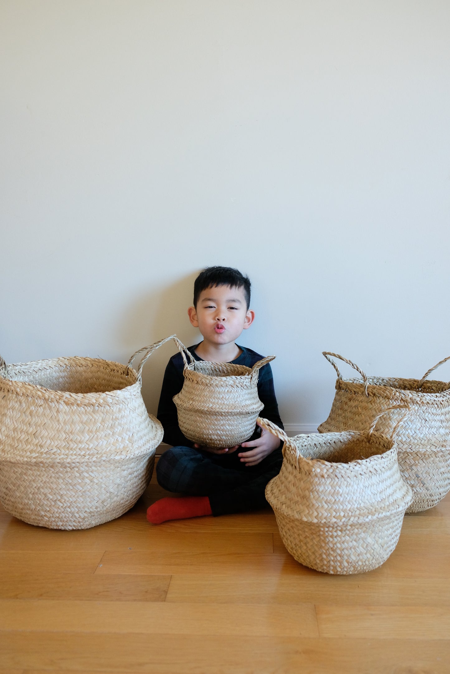 Natural Color Foldable Seagrass Basket